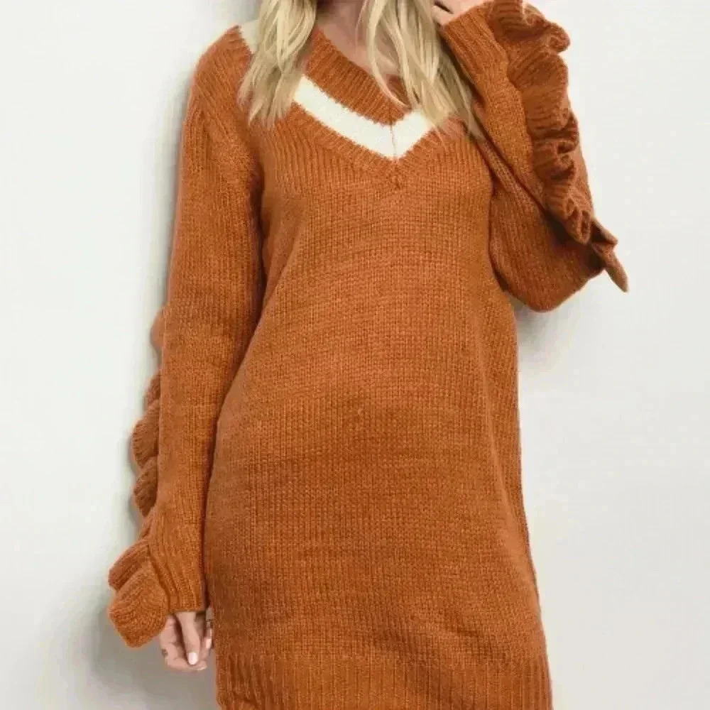 Earth Tones Sweater Dress